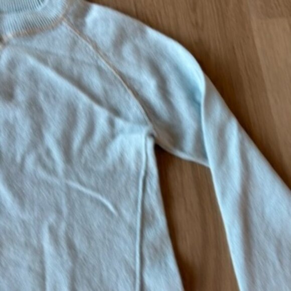 ** Alaskan Cashmere Boxy Crewneck Cashmere Sweater Blue Medium - Picture 5 of 8